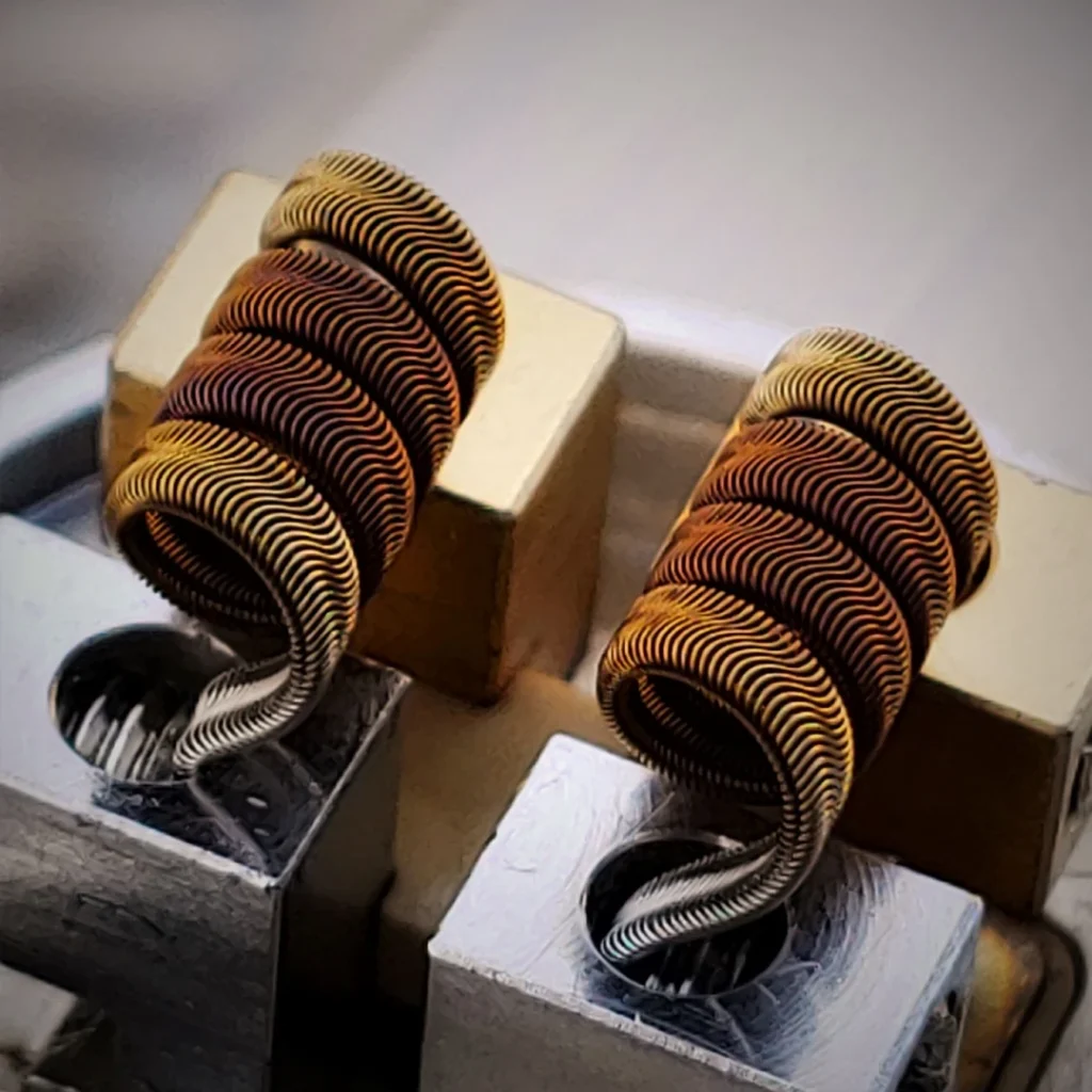 Handsmade Alien Coils Heated, dry burned to red color when cooled down