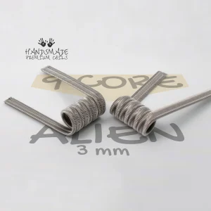 Nine-core Alien coil with 3 mm diameter, handmade in Nichrome 80.