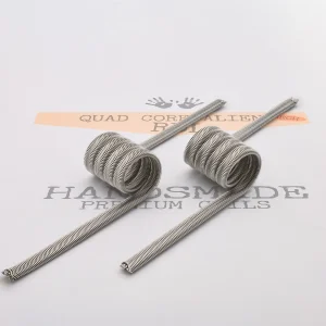 Quad-core Alien coil for high-resistance restricted direct lung vaping.